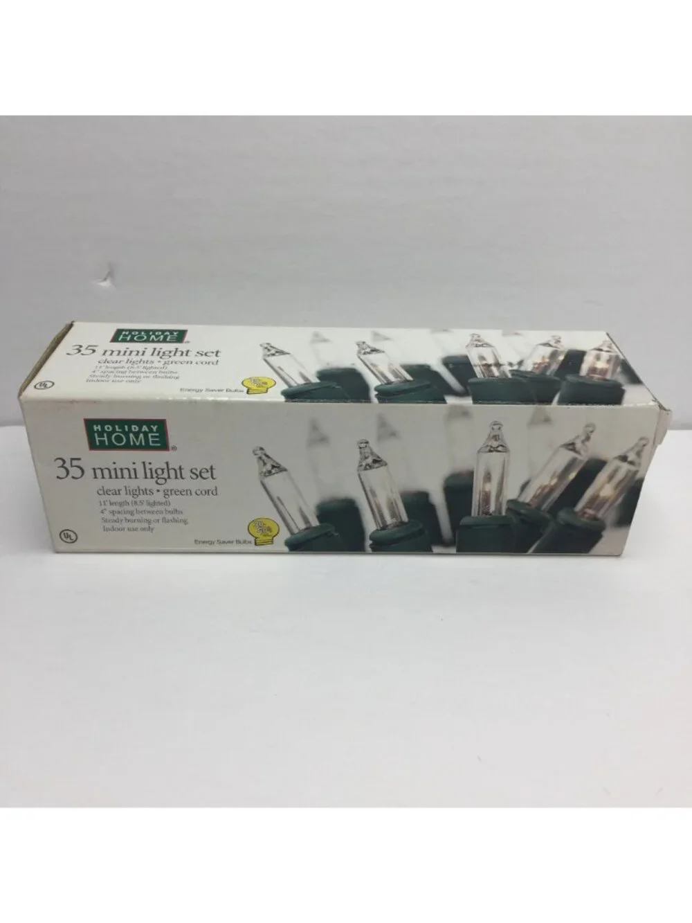 Holiday Home Set 35 Mini Light Set Clear Lights Green Cord